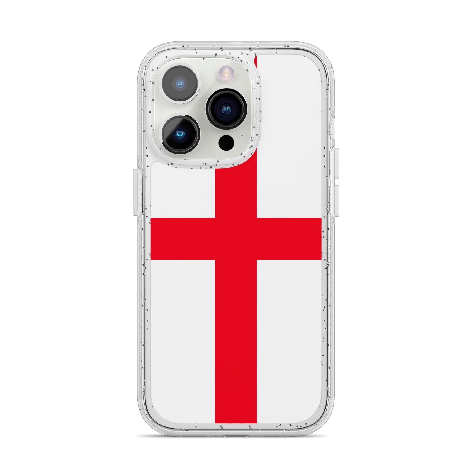 England Flag iPhone 14 Pro Glitter Tough Case Silver