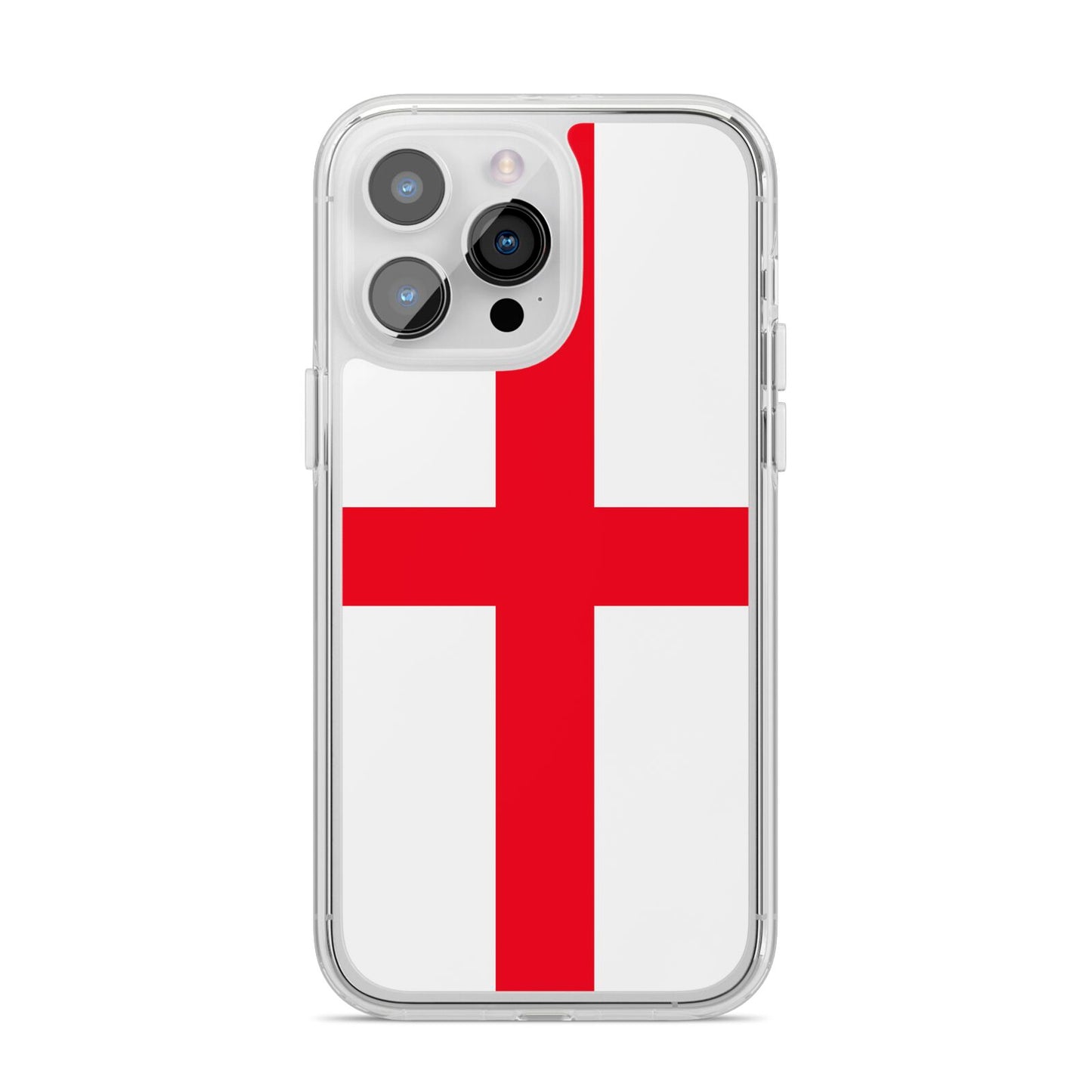 England Flag iPhone 14 Pro Max Clear Tough Case Silver