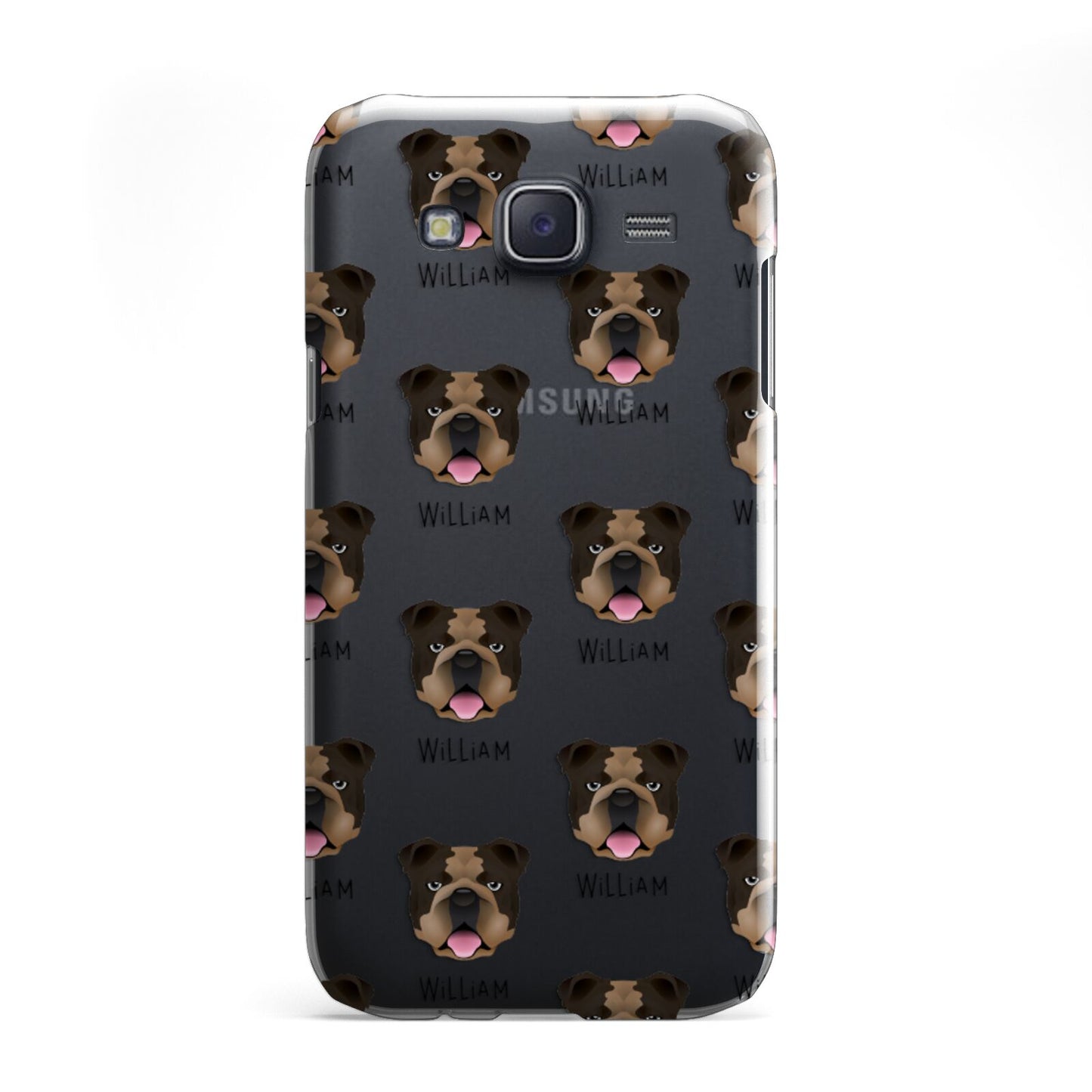 English Bulldog Icon with Name Samsung Galaxy J5 Case