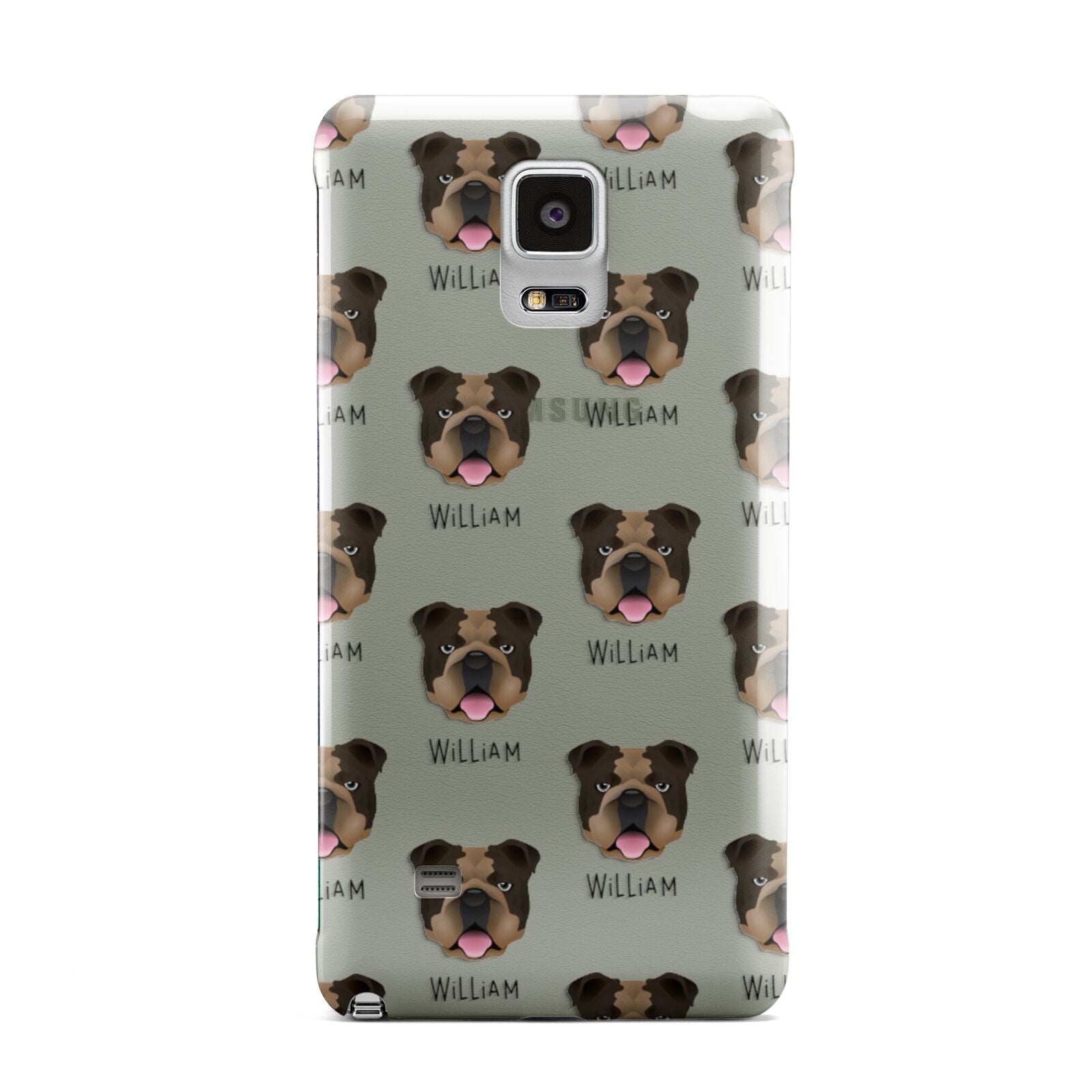 English Bulldog Icon with Name Samsung Galaxy Note 4 Case