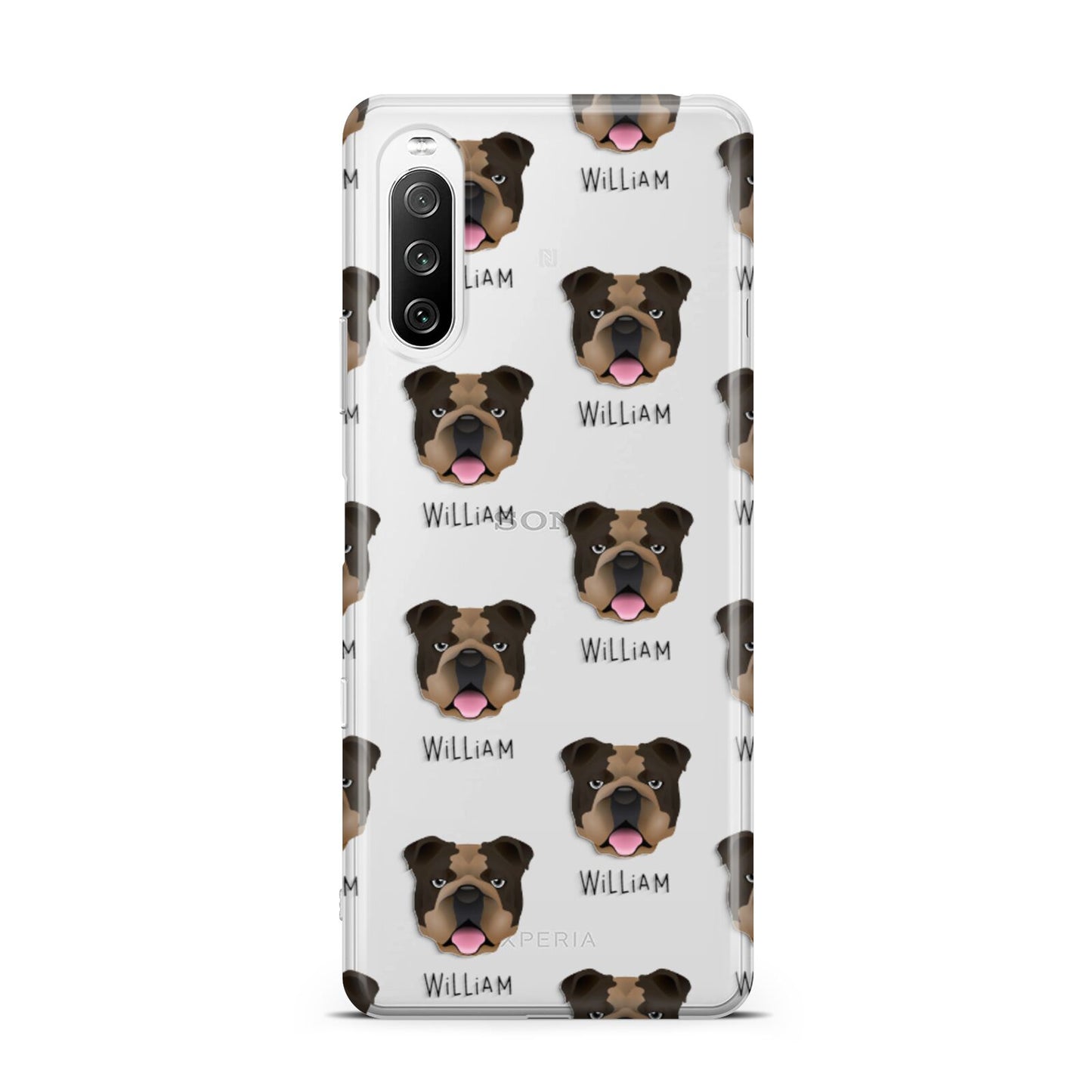 English Bulldog Icon with Name Sony Xperia 10 III Case