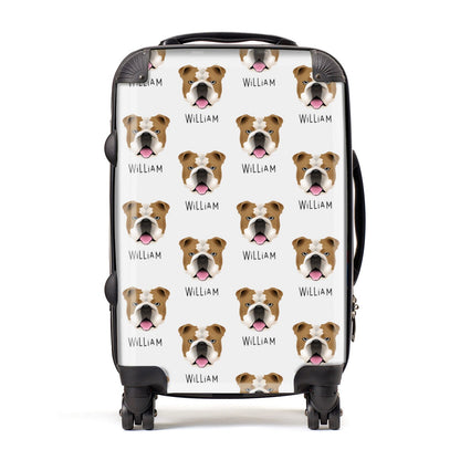 English Bulldog Icon with Name Suitcase