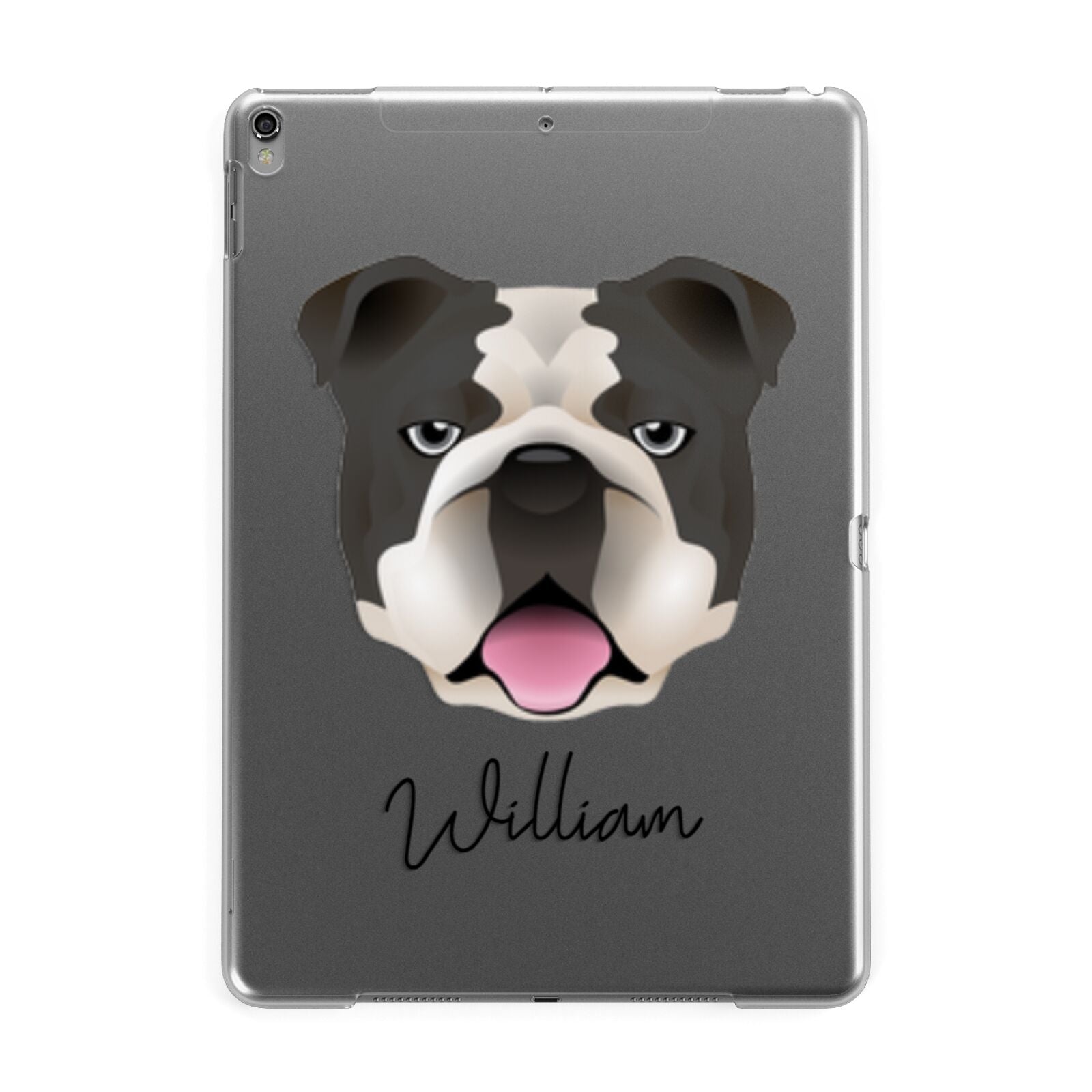 English Bulldog Personalised Apple iPad Grey Case