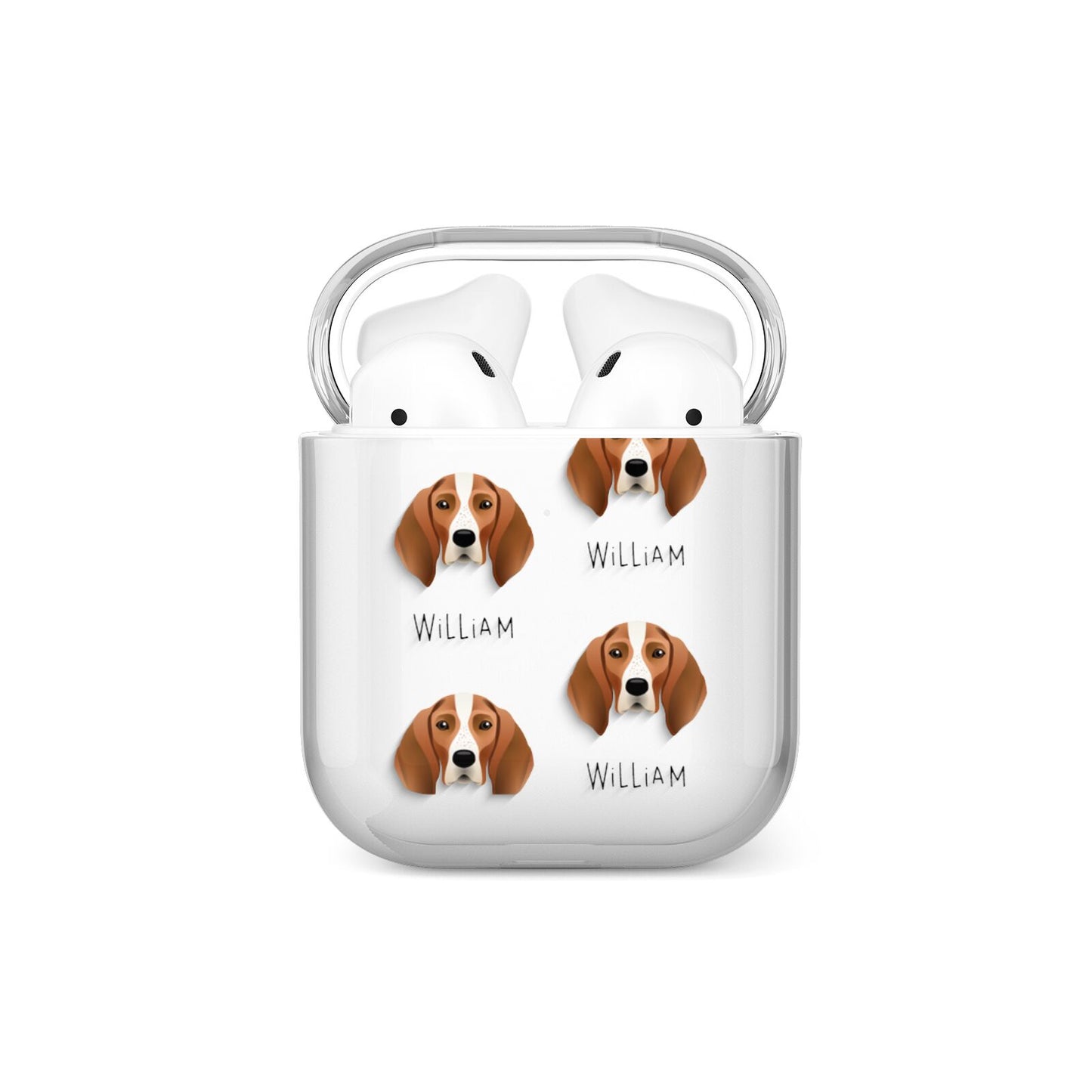 English Coonhound Icon with Name AirPods Case