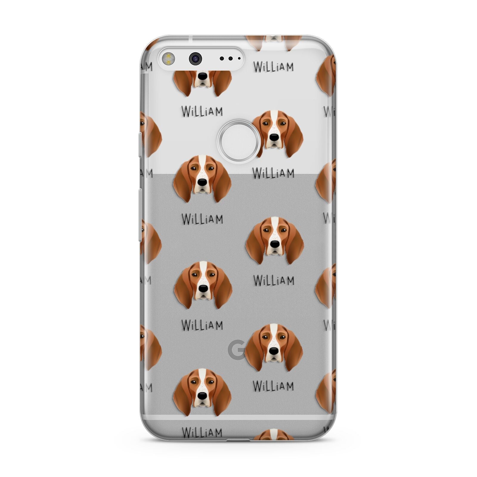 English Coonhound Icon with Name Google Pixel Case