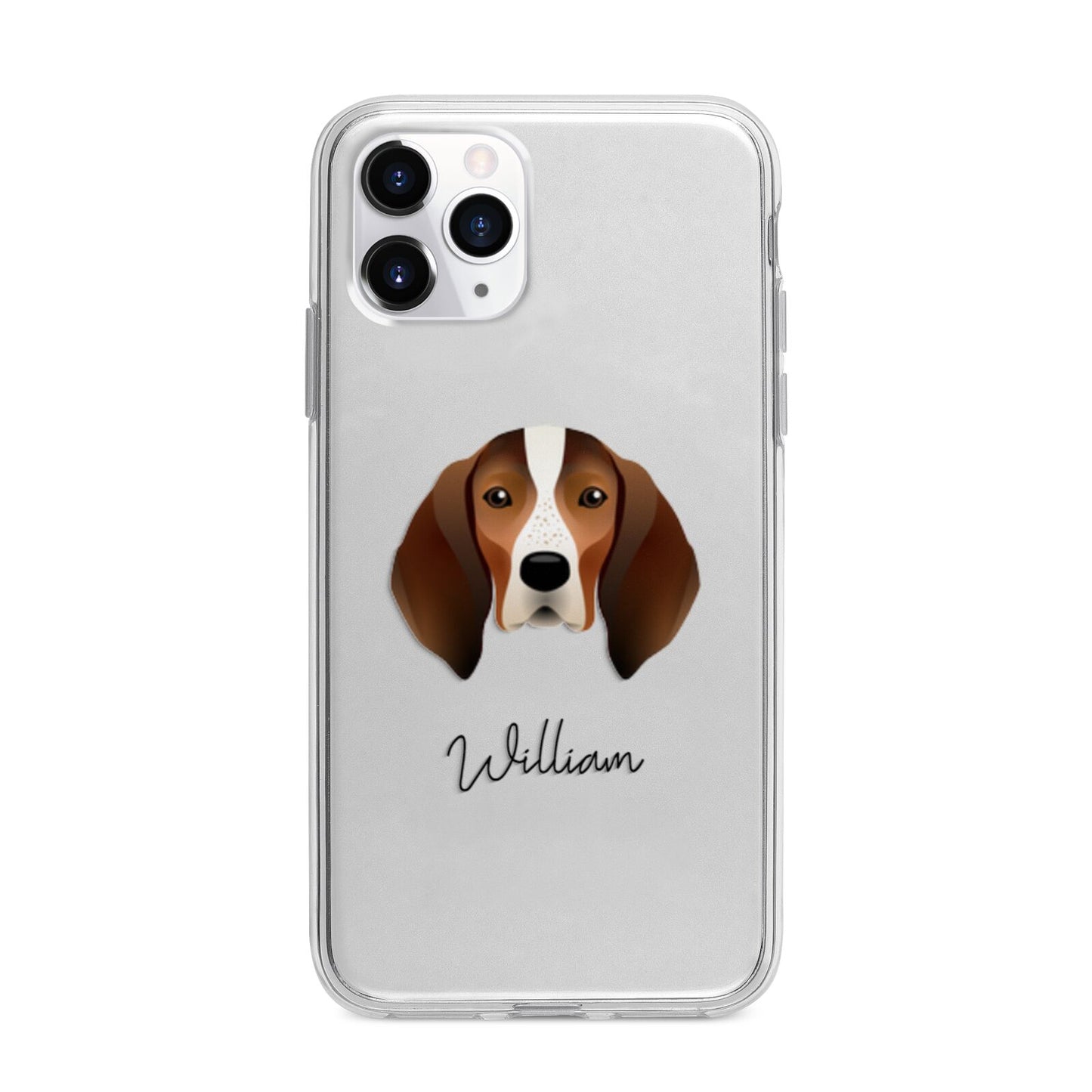 English Coonhound Personalised Apple iPhone 11 Pro Max in Silver with Bumper Case