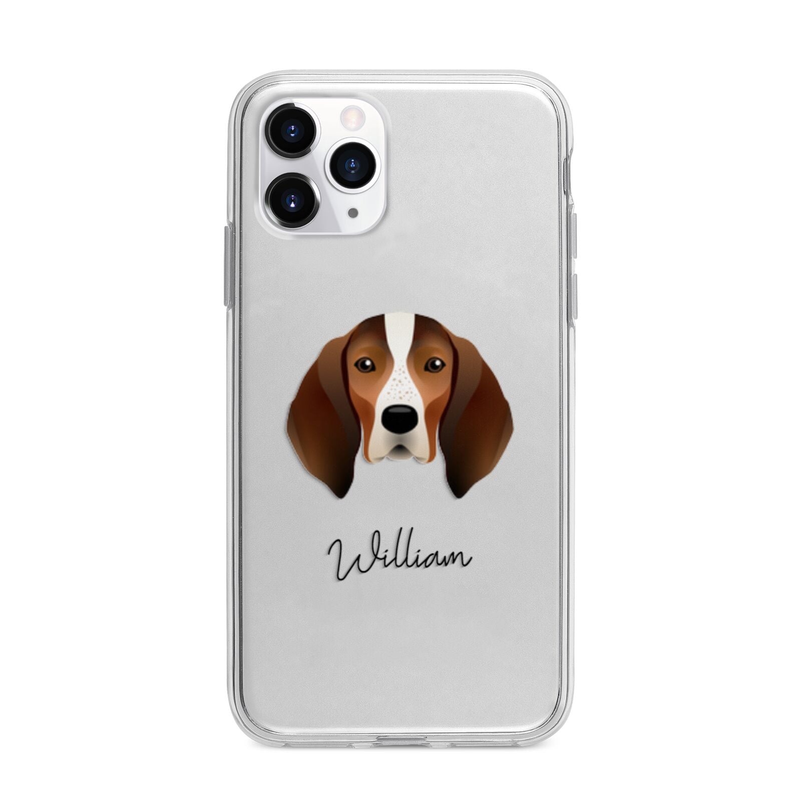 English Coonhound Personalised Apple iPhone 11 Pro in Silver with Bumper Case