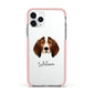 English Coonhound Personalised Apple iPhone 11 Pro in Silver with Pink Impact Case