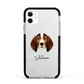 English Coonhound Personalised Apple iPhone 11 in White with Black Impact Case