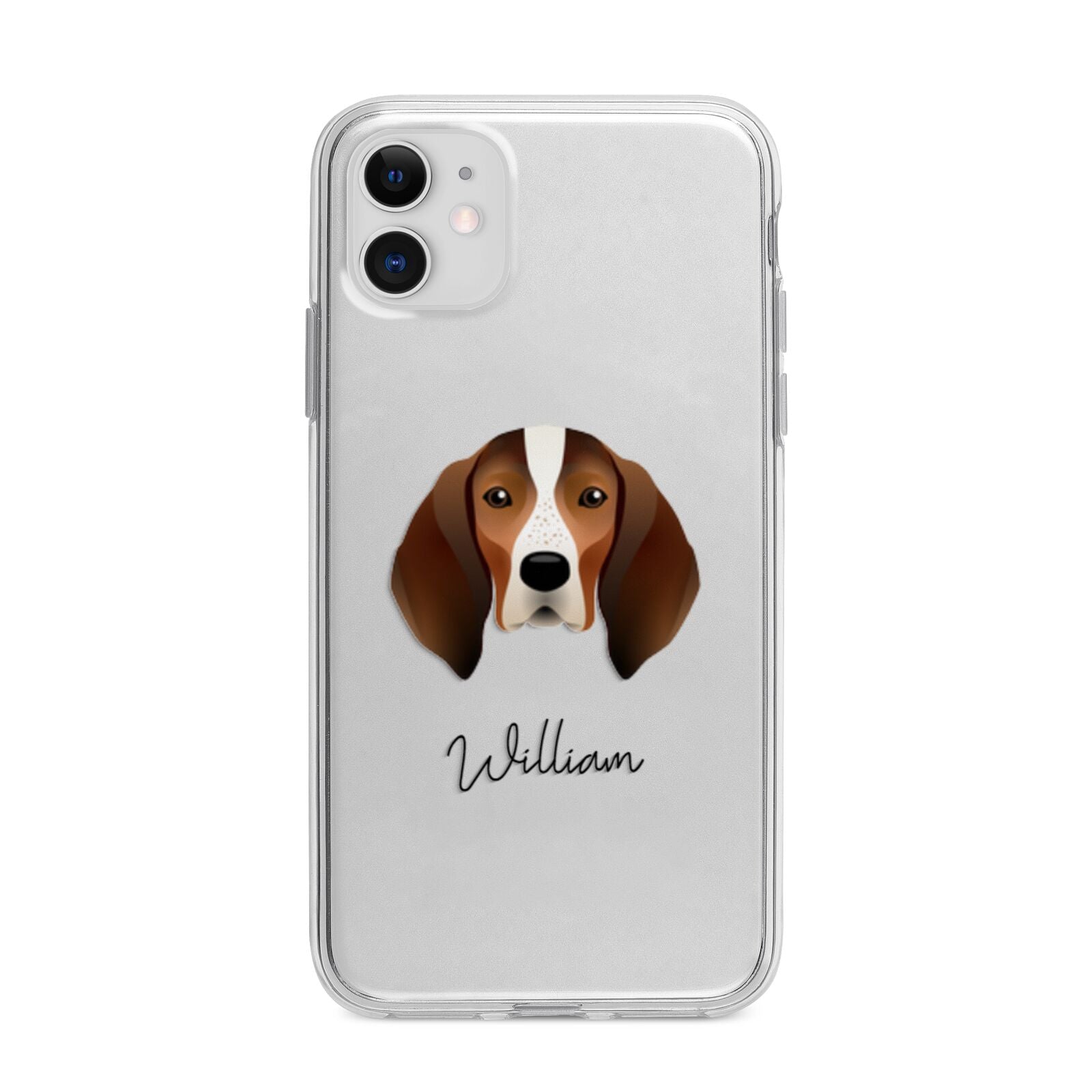 English Coonhound Personalised Apple iPhone 11 in White with Bumper Case