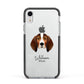 English Coonhound Personalised Apple iPhone XR Impact Case Black Edge on Silver Phone