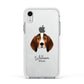 English Coonhound Personalised Apple iPhone XR Impact Case White Edge on Silver Phone