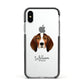 English Coonhound Personalised Apple iPhone Xs Impact Case Black Edge on Silver Phone