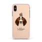 English Coonhound Personalised Apple iPhone Xs Impact Case Pink Edge on Gold Phone