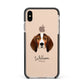 English Coonhound Personalised Apple iPhone Xs Max Impact Case Black Edge on Gold Phone
