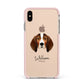 English Coonhound Personalised Apple iPhone Xs Max Impact Case Pink Edge on Gold Phone