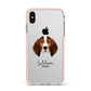 English Coonhound Personalised Apple iPhone Xs Max Impact Case Pink Edge on Silver Phone