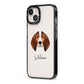 English Coonhound Personalised iPhone 13 Black Impact Case Side Angle on Silver phone