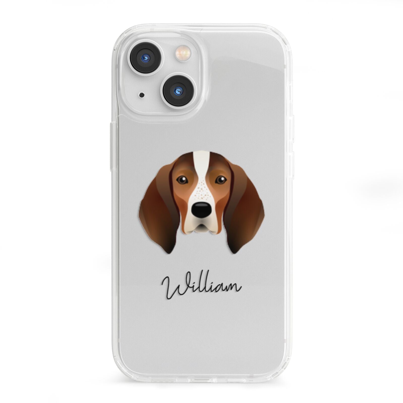 English Coonhound Personalised iPhone 13 Mini Clear Bumper Case