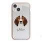 English Coonhound Personalised iPhone 13 Mini TPU Impact Case with Pink Edges