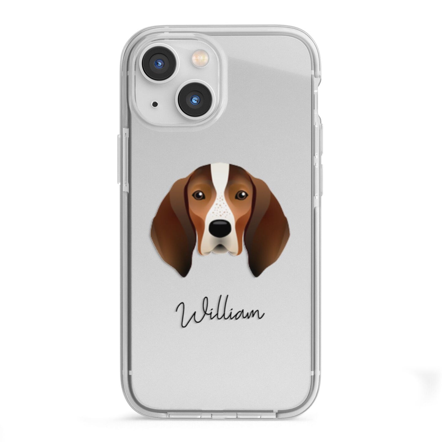 English Coonhound Personalised iPhone 13 Mini TPU Impact Case with White Edges
