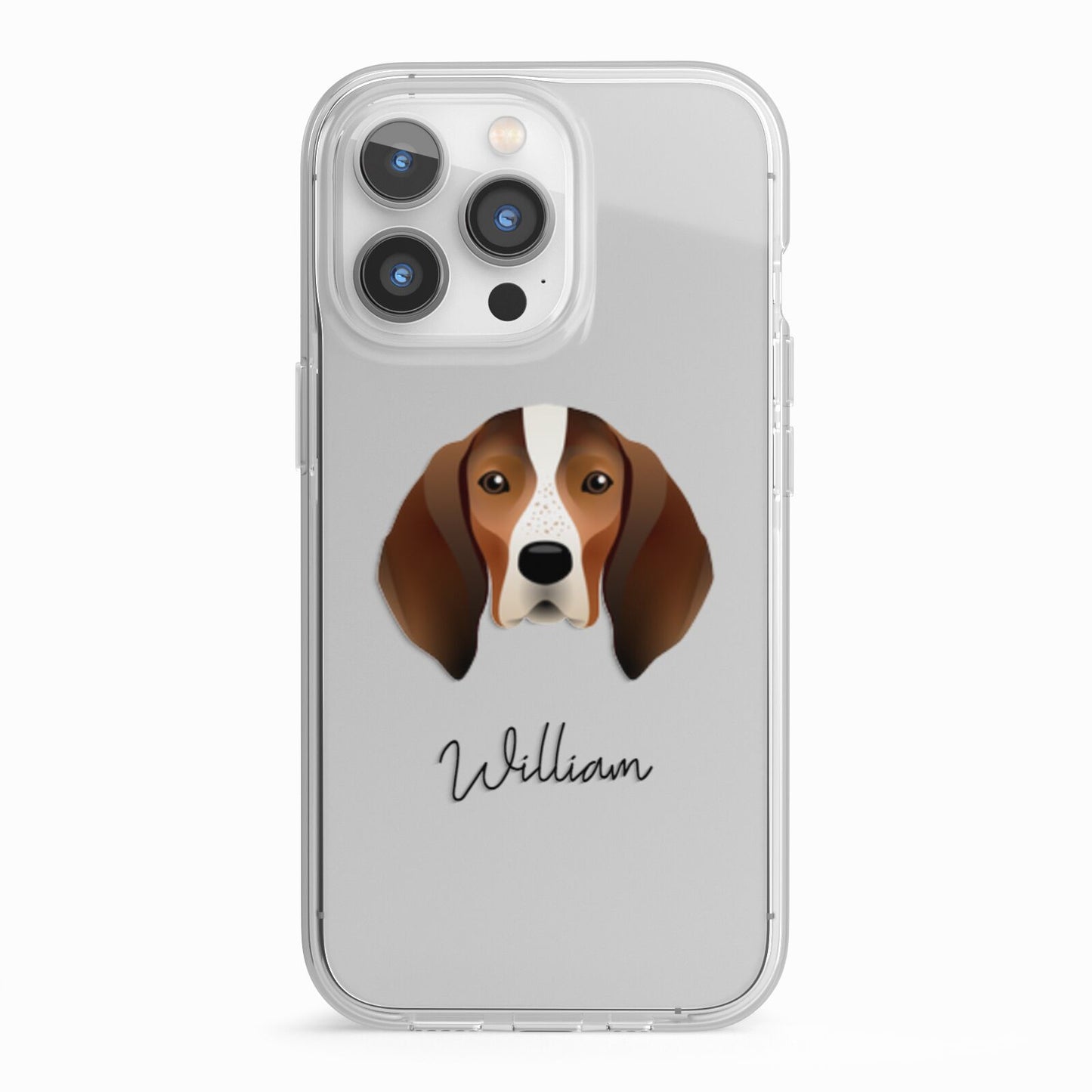 English Coonhound Personalised iPhone 13 Pro TPU Impact Case with White Edges