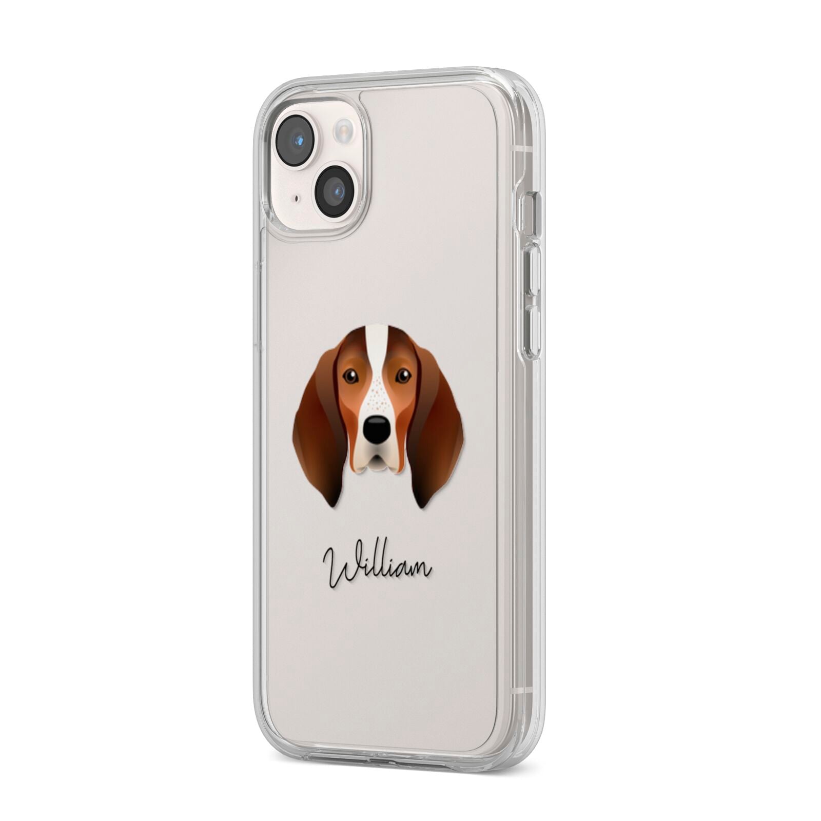 English Coonhound Personalised iPhone 14 Plus Clear Tough Case Starlight Angled Image