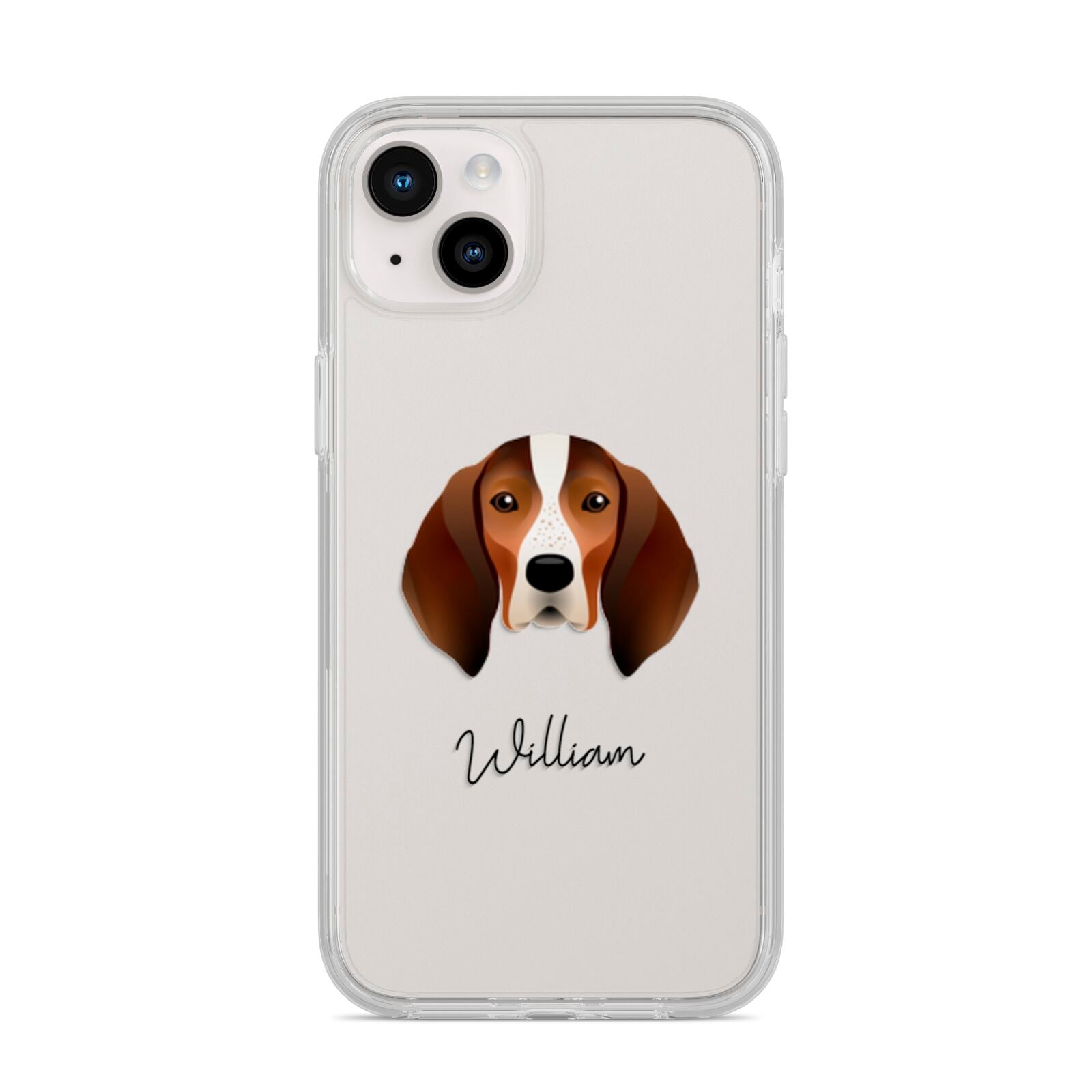 English Coonhound Personalised iPhone 14 Plus Clear Tough Case Starlight