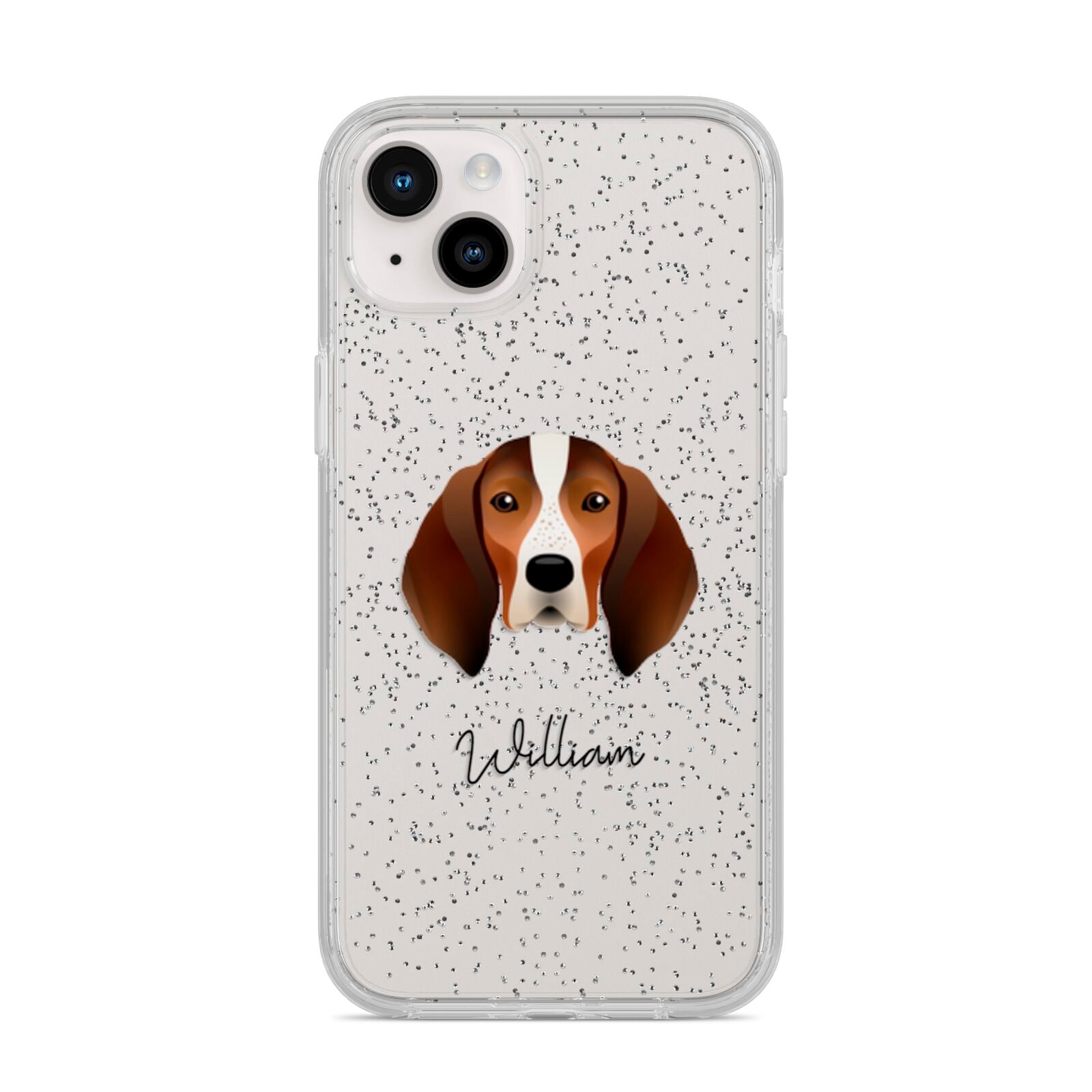 English Coonhound Personalised iPhone 14 Plus Glitter Tough Case Starlight