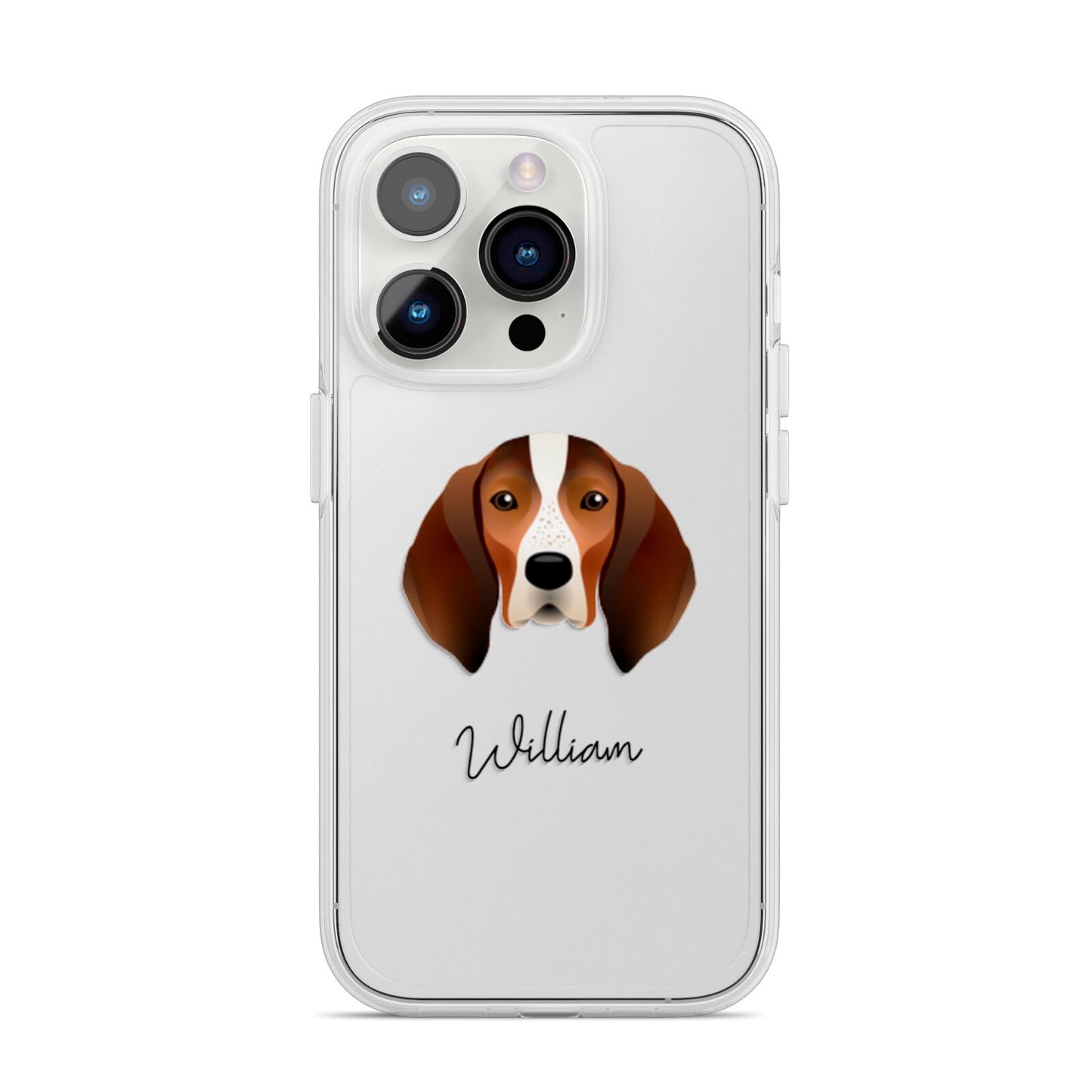 English Coonhound Personalised iPhone 14 Pro Clear Tough Case Silver