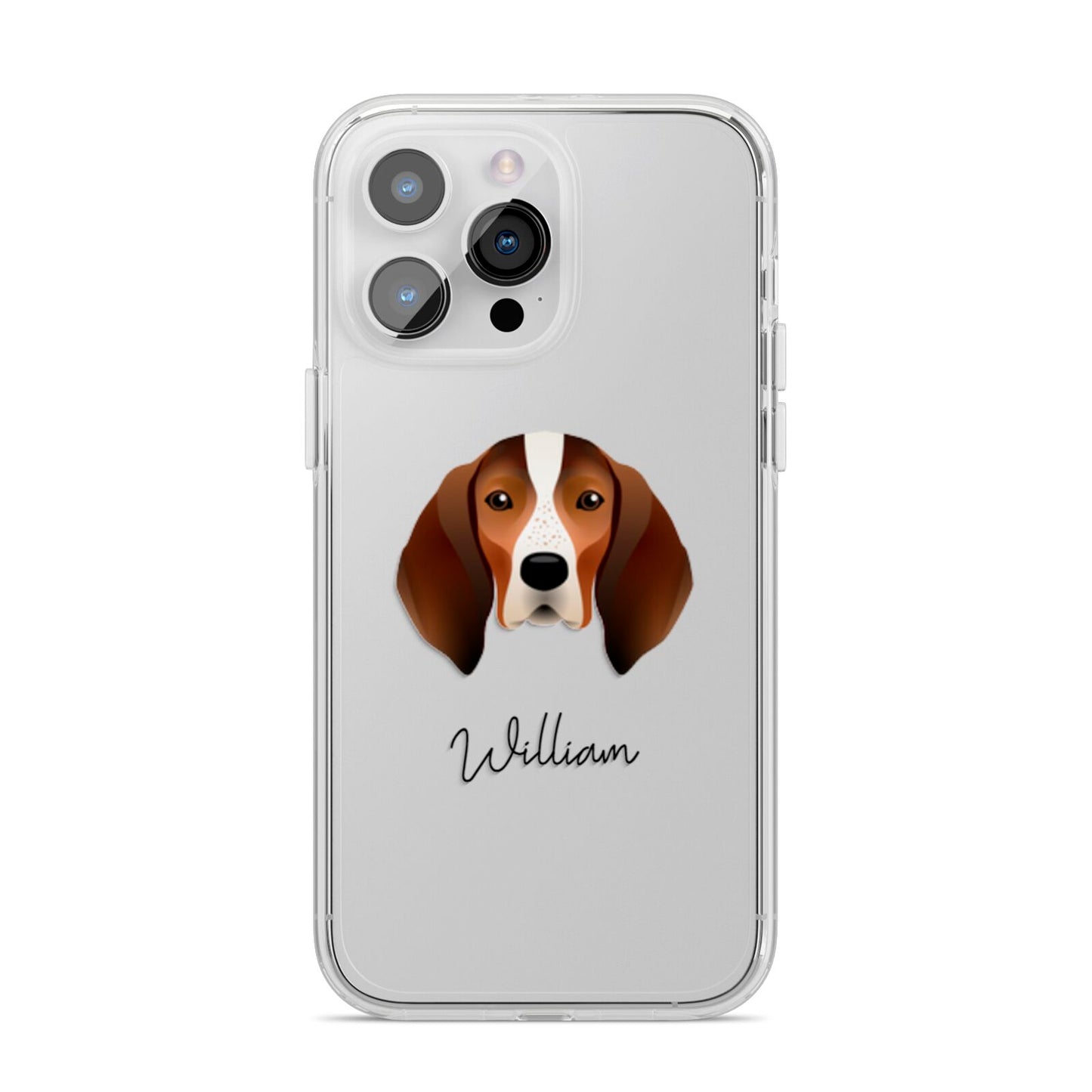English Coonhound Personalised iPhone 14 Pro Max Clear Tough Case Silver
