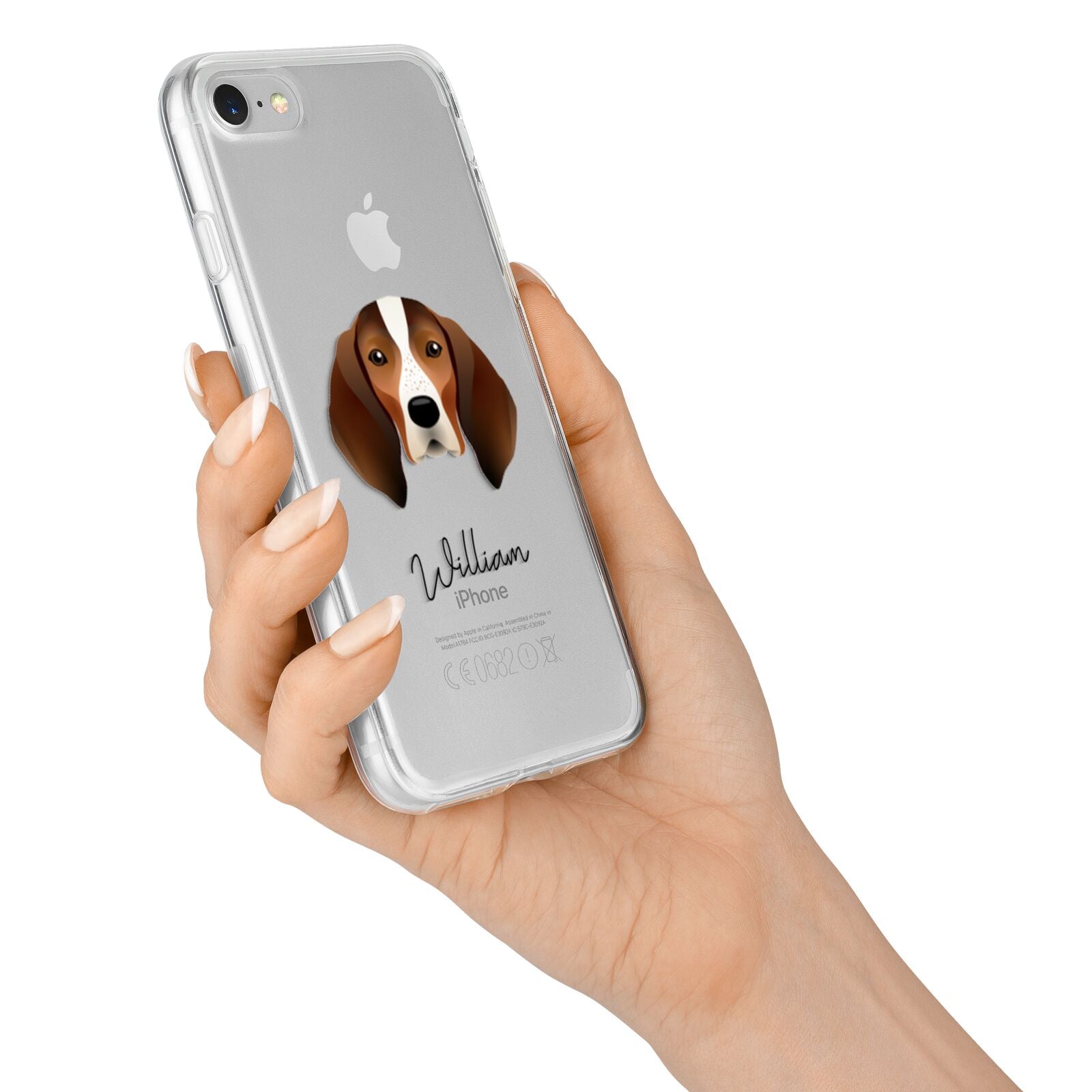 English Coonhound Personalised iPhone 7 Bumper Case on Silver iPhone Alternative Image