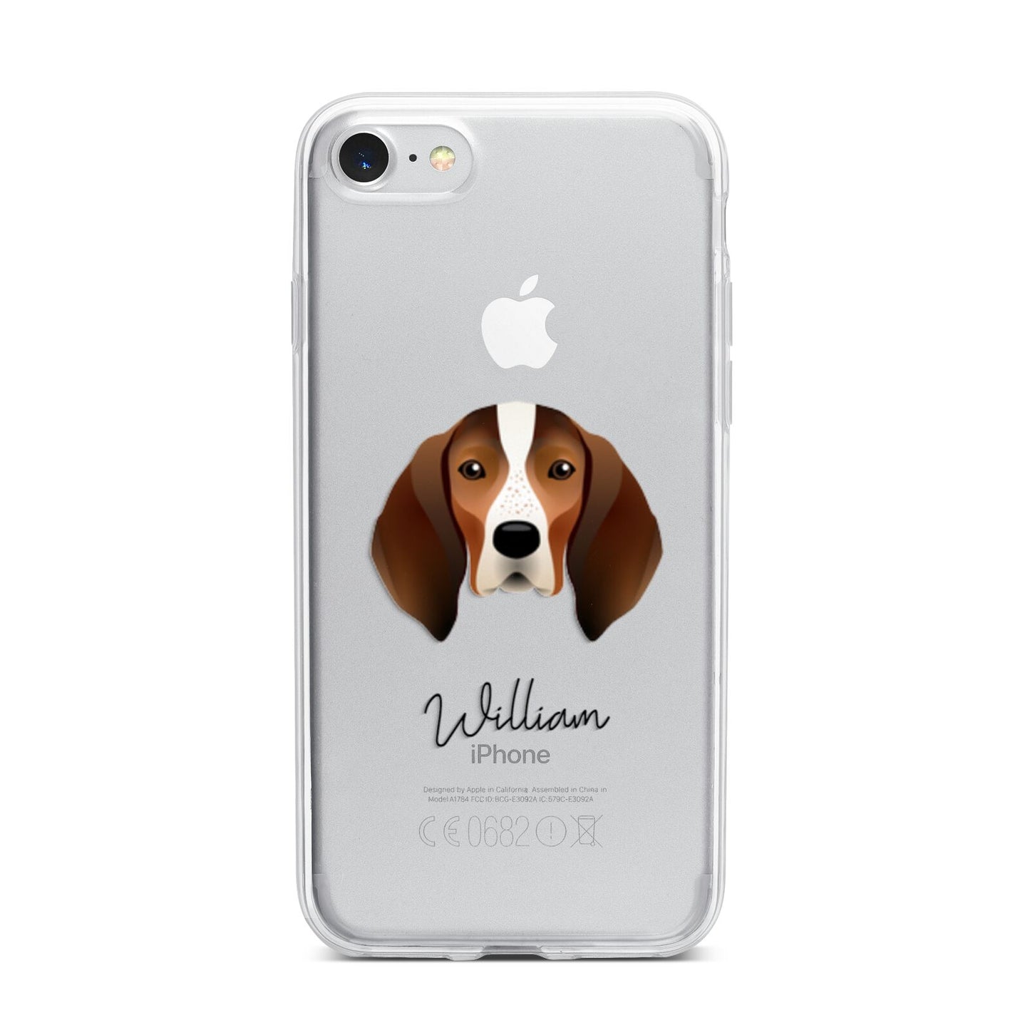 English Coonhound Personalised iPhone 7 Bumper Case on Silver iPhone
