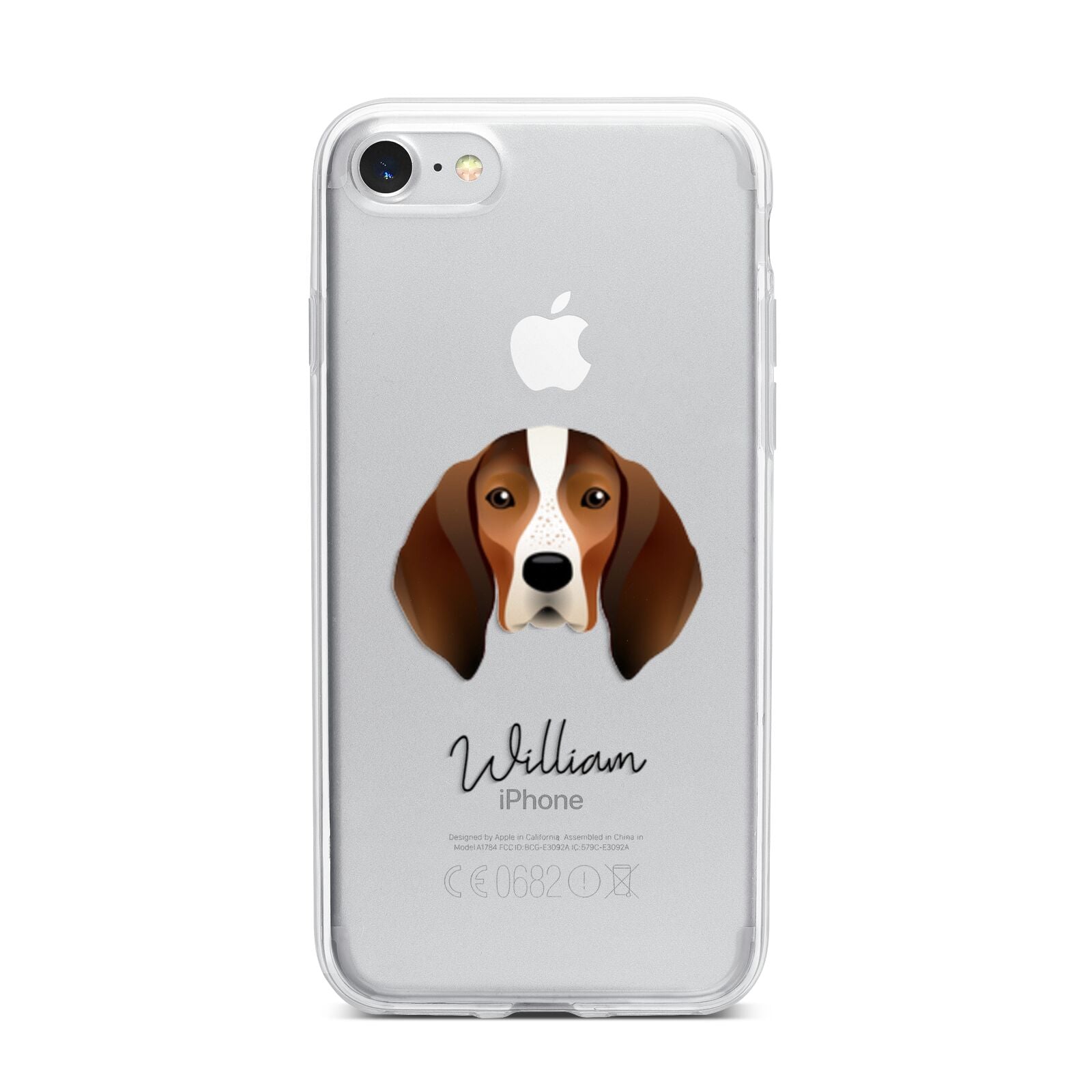 English Coonhound Personalised iPhone 7 Bumper Case on Silver iPhone