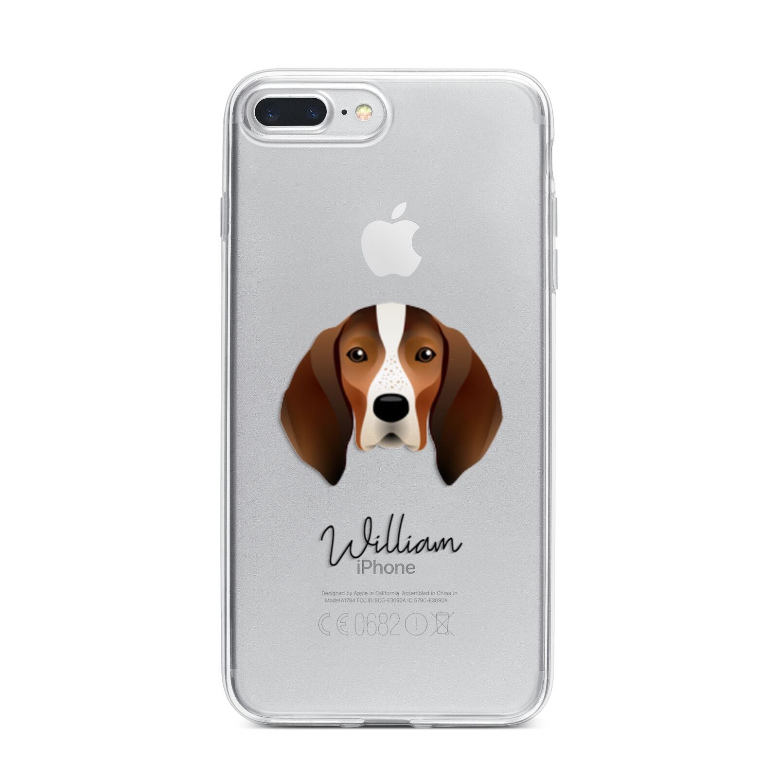 English Coonhound Personalised iPhone 7 Plus Bumper Case on Silver iPhone