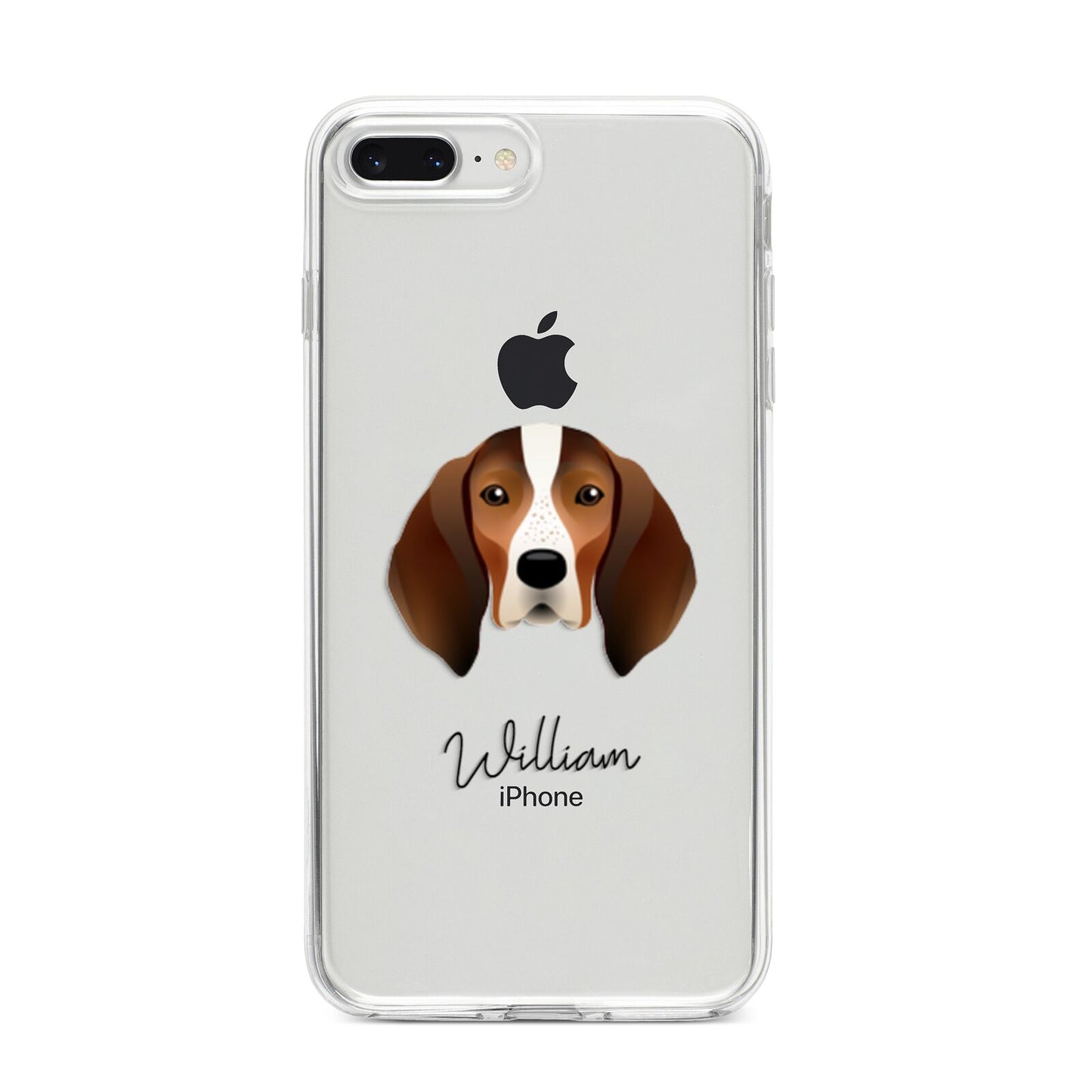 English Coonhound Personalised iPhone 8 Plus Bumper Case on Silver iPhone