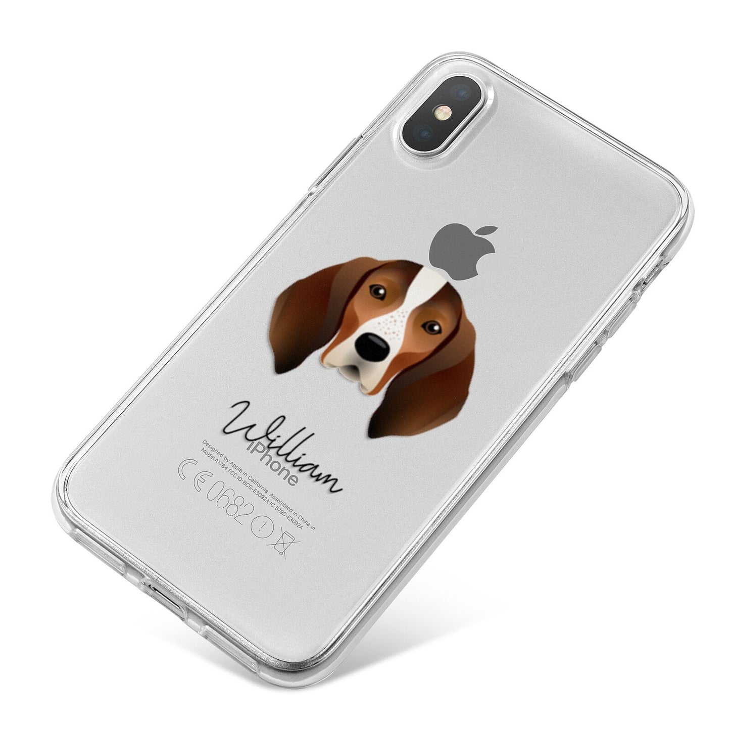 English Coonhound Personalised iPhone X Bumper Case on Silver iPhone