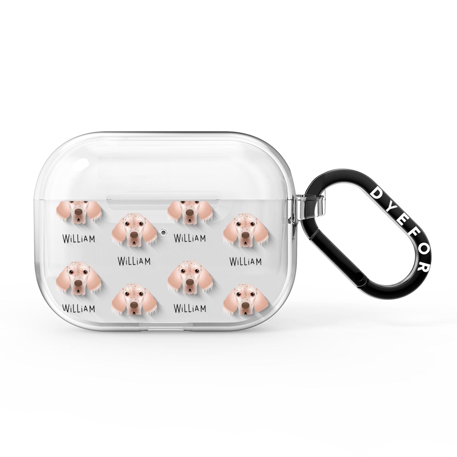 English Setter Icon with Name AirPods Pro Clear Case