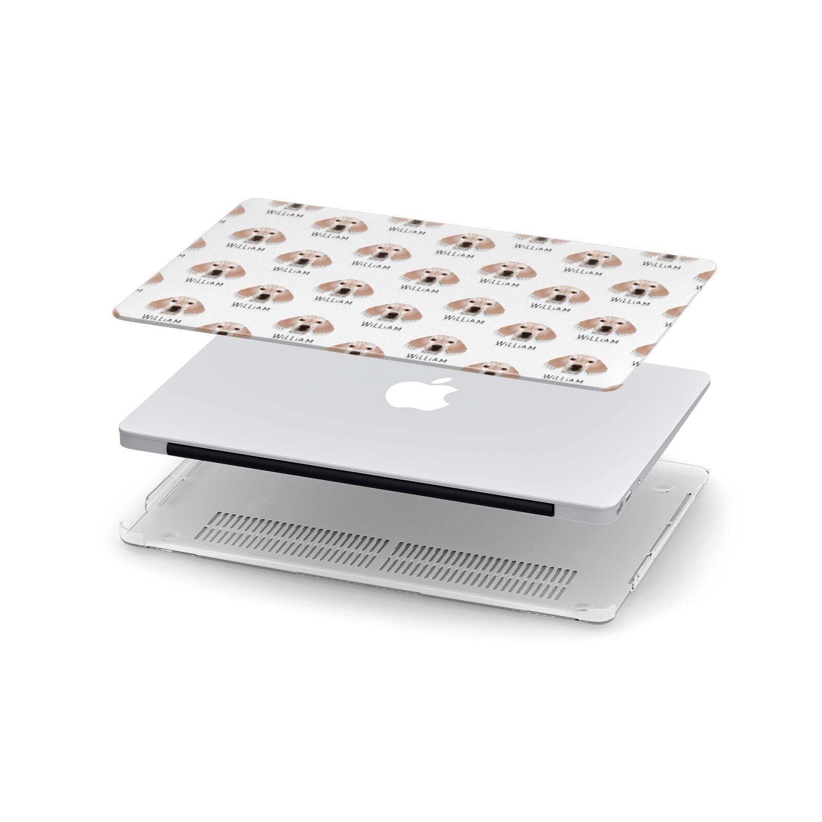 English Setter Icon with Name Apple MacBook Case in Detail