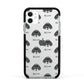 English Setter Icon with Name Apple iPhone 11 in White with Black Impact Case
