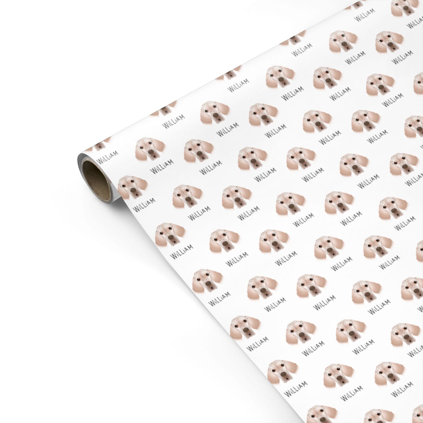 English Setter Icon with Name Personalised Gift Wrap