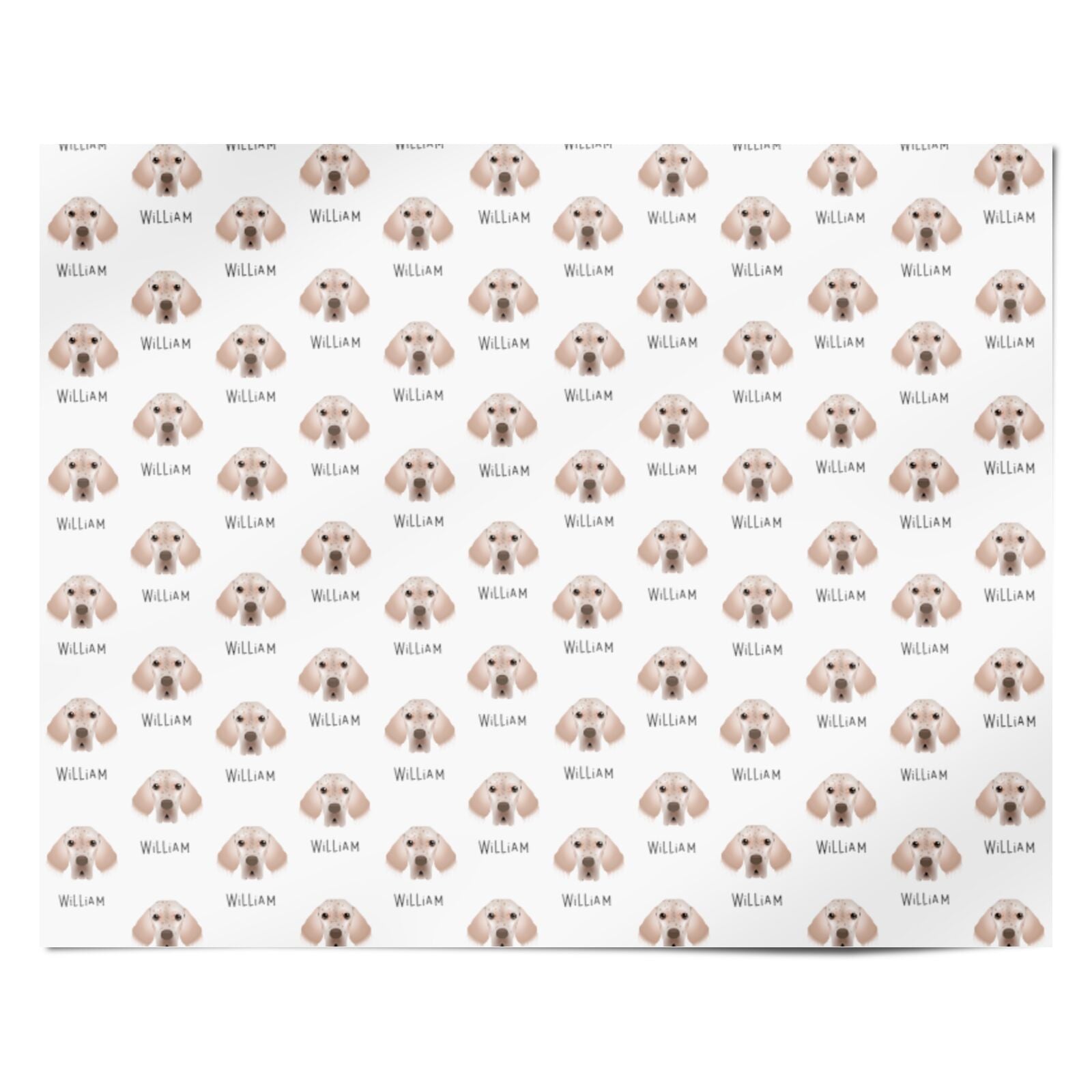 English Setter Icon with Name Personalised Wrapping Paper Alternative