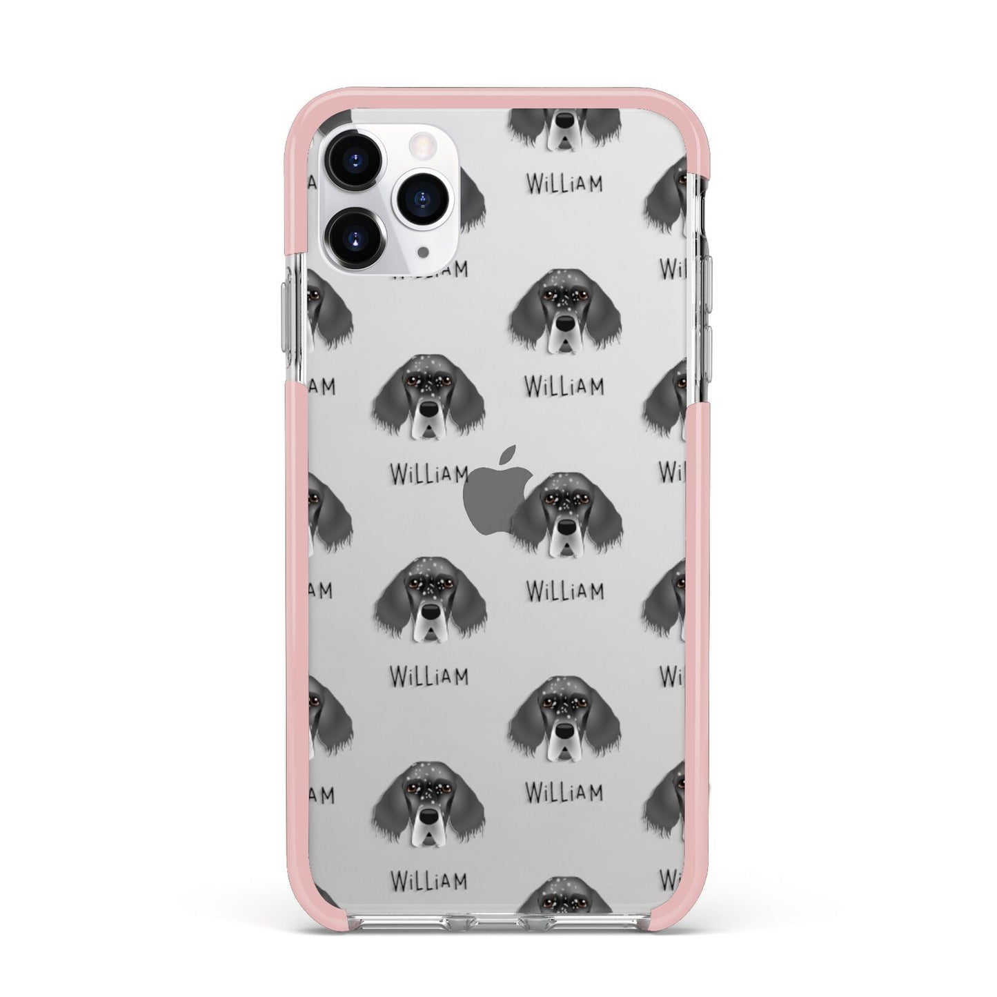 English Setter Icon with Name iPhone 11 Pro Max Impact Pink Edge Case