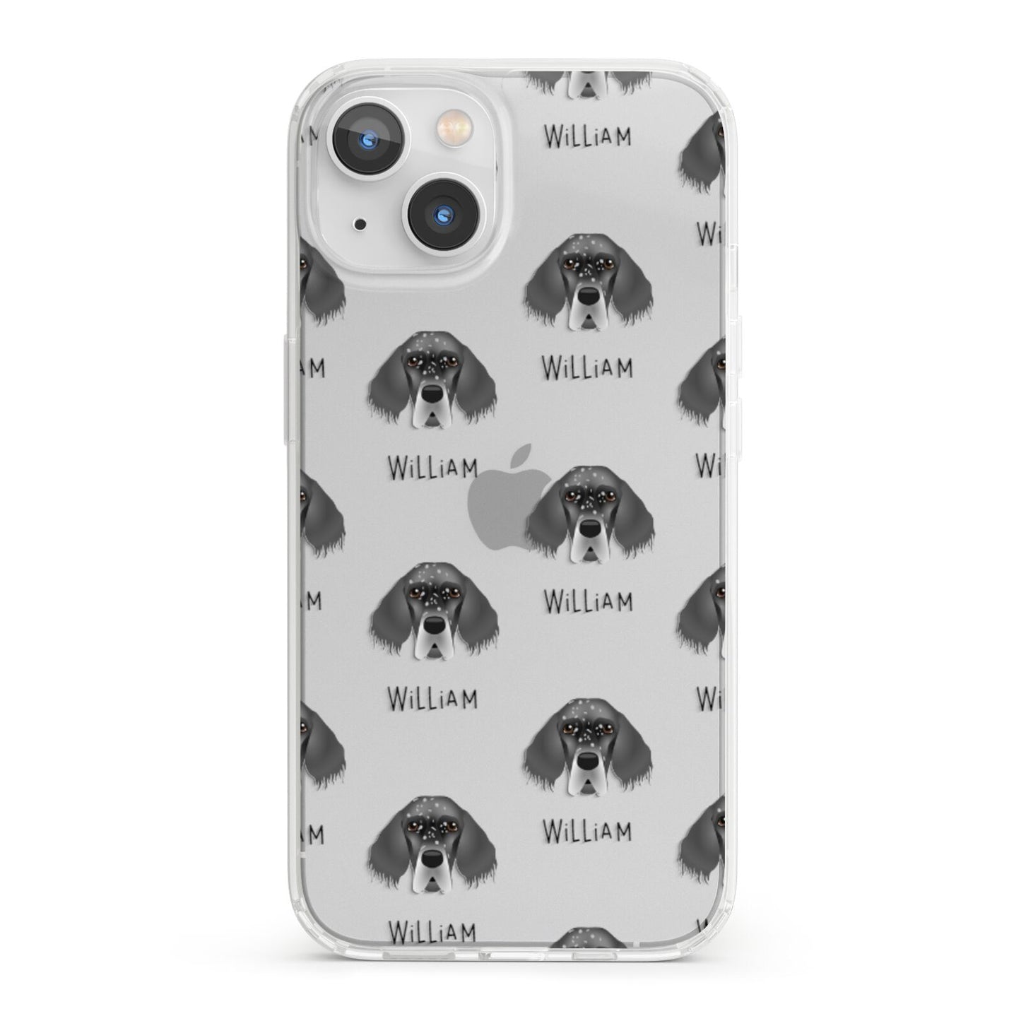 English Setter Icon with Name iPhone 13 Clear Bumper Case