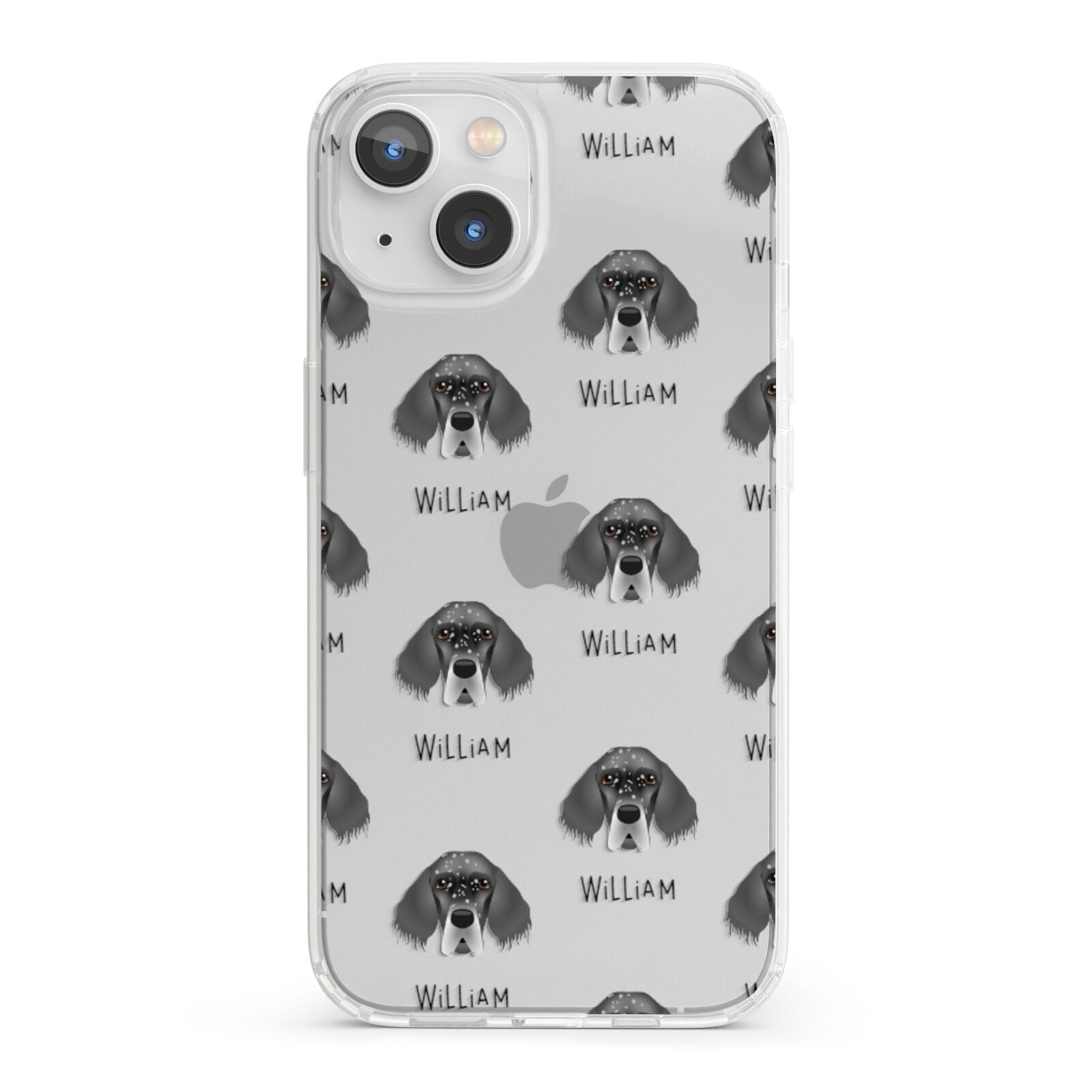 English Setter Icon with Name iPhone 13 Clear Bumper Case