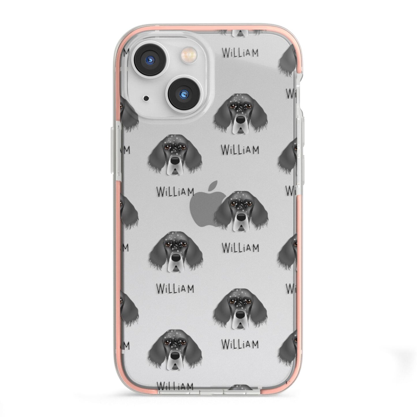 English Setter Icon with Name iPhone 13 Mini TPU Impact Case with Pink Edges