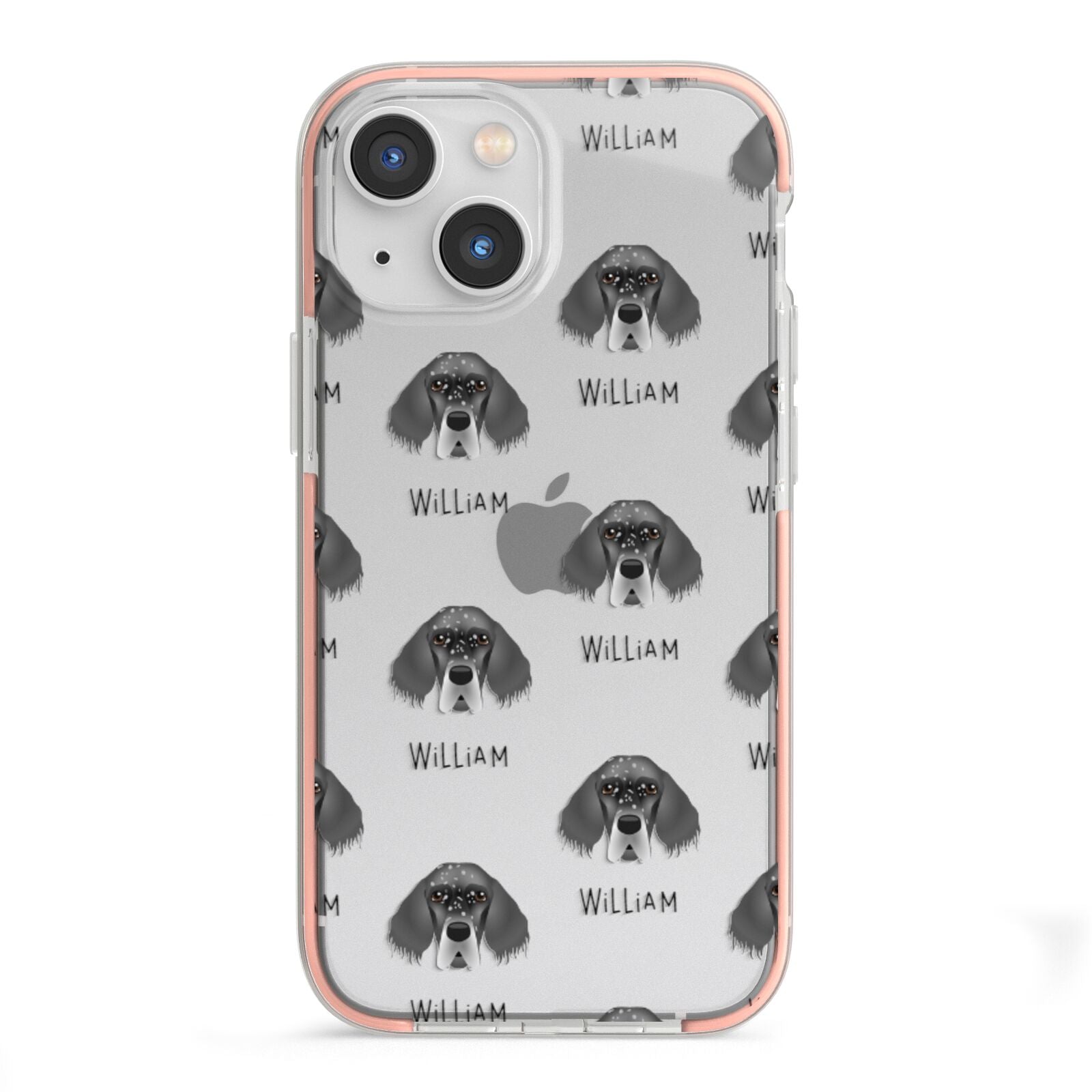 English Setter Icon with Name iPhone 13 Mini TPU Impact Case with Pink Edges
