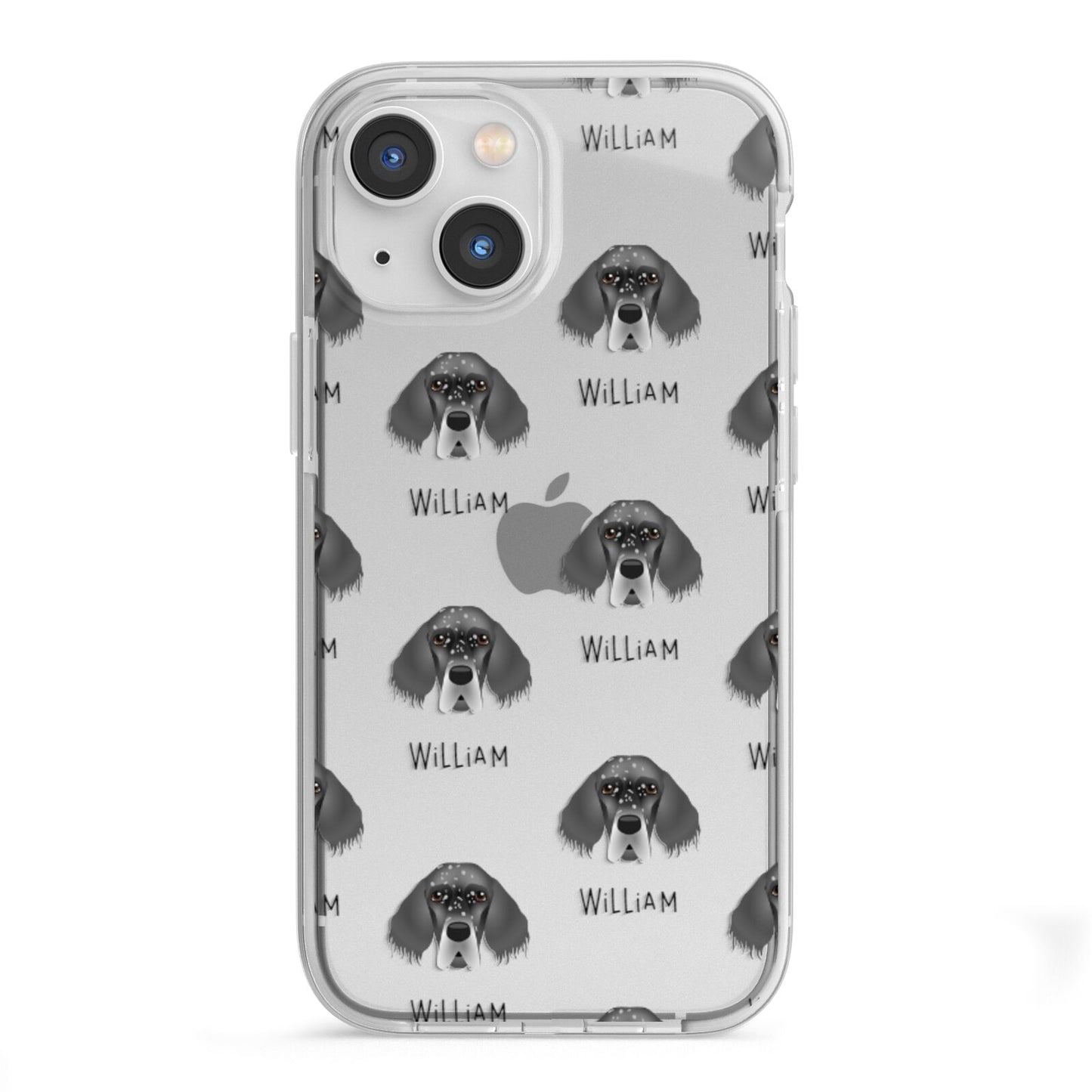 English Setter Icon with Name iPhone 13 Mini TPU Impact Case with White Edges