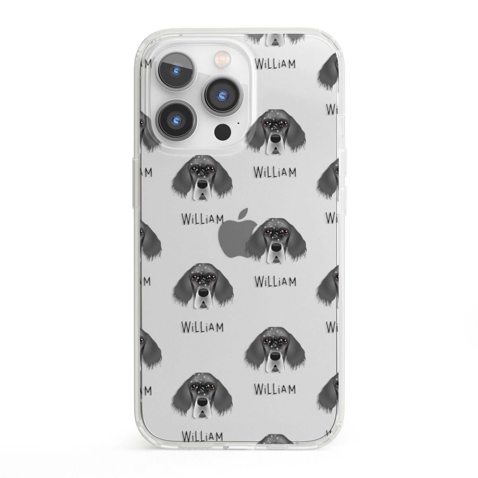 English Setter Icon with Name iPhone 13 Pro Clear Bumper Case