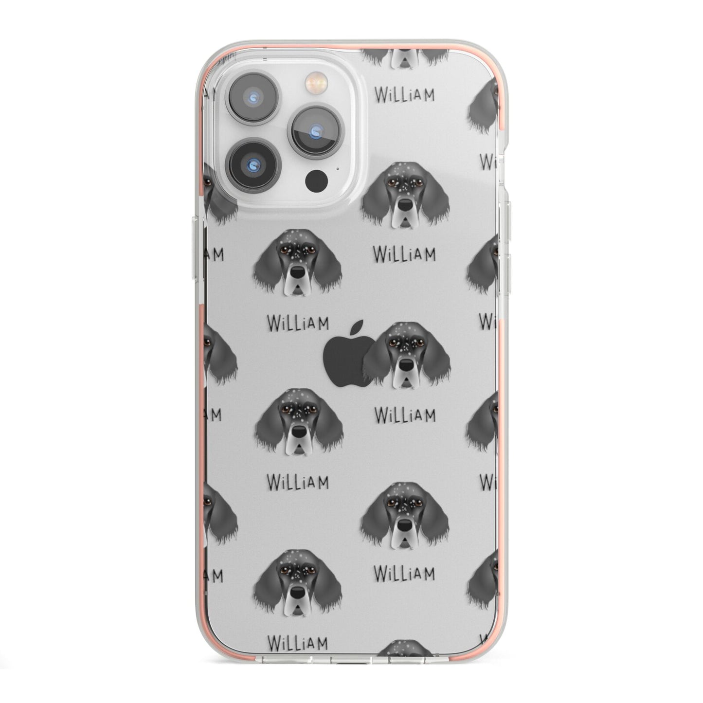 English Setter Icon with Name iPhone 13 Pro Max TPU Impact Case with Pink Edges